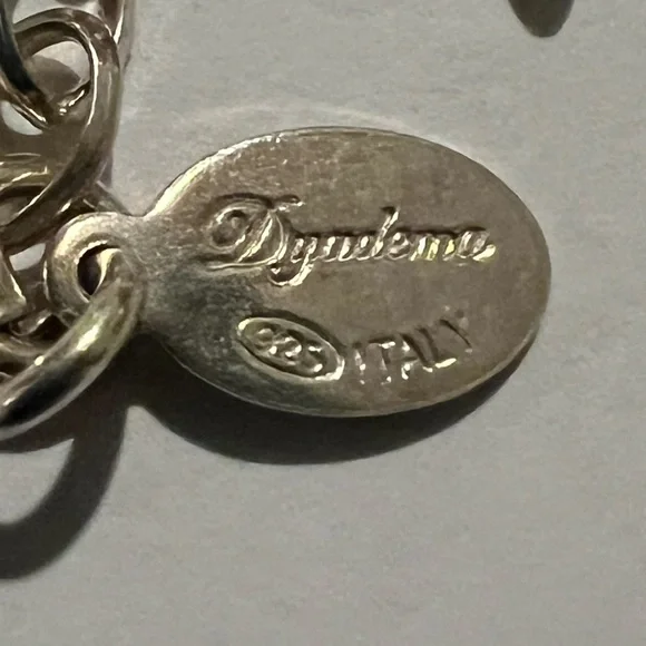 Dyadema 925 Italy Sterling Silver Charm Bracelet Crabs Starfish Jellyfish 7” - Picture 3 of 3